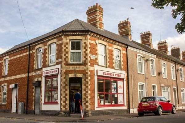 Clark's Pies Shop, Grangetown, Cardiff, Wales, UK